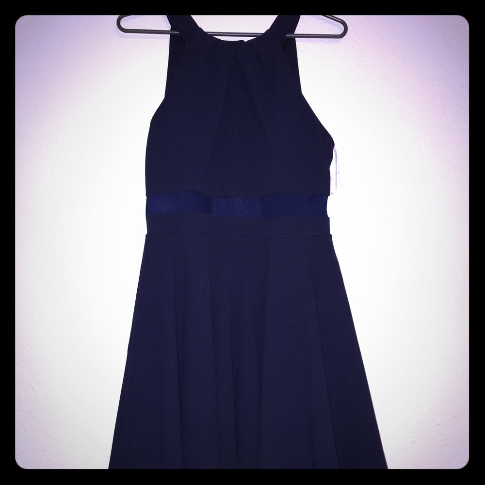 Honey and Rosie navy blue formal mini dress